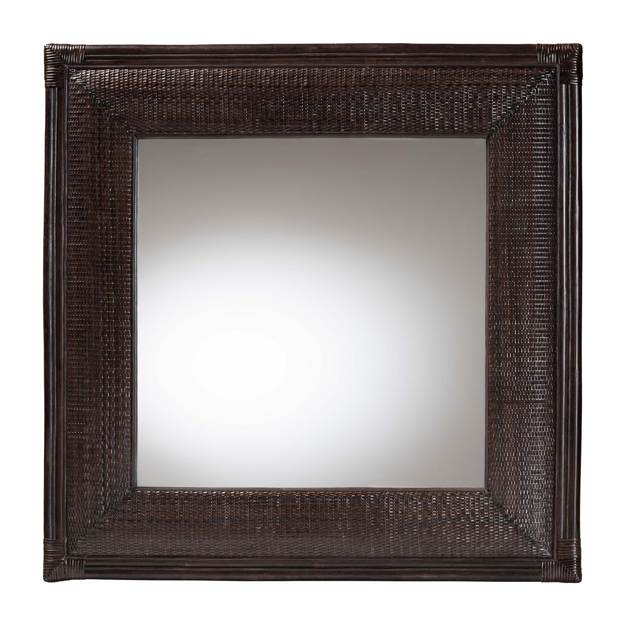 bali & pari Candela Natural Rattan Wall Mirror - Handwoven Wicker Accent Piece with Inset Mirrored Glass and Textured Frame